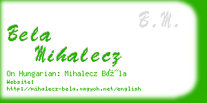 bela mihalecz business card
